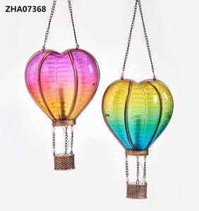 فانوس شمسي LED صغير على شكل بالون هواء ساخن على شكل قلب، إضاءة زينة مقاومة للماء للحدائق والمناسبات - Product Image 2