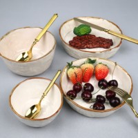 Service de vaisselle en porcelaine bleue Stone-Lain Grès Mini assiettes à soupe et à salade Bols en céramique-Collection de vaisselle élégante