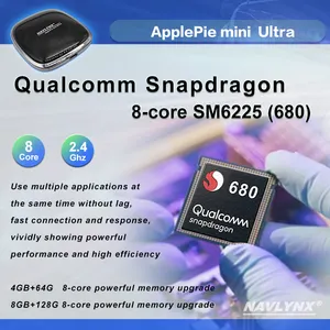 Qualcomm 680 SM6225 NAVLYNX Applepie Carplay Box AI Android 14 13 12 11 Wireless Auto LTE GPS WIFI Mini scatola magica 8G 128G 4G