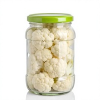 Encurtidos de coliflor en tarro, conservados en salmuera, sabor salado, contenedor de almacenamiento de verduras