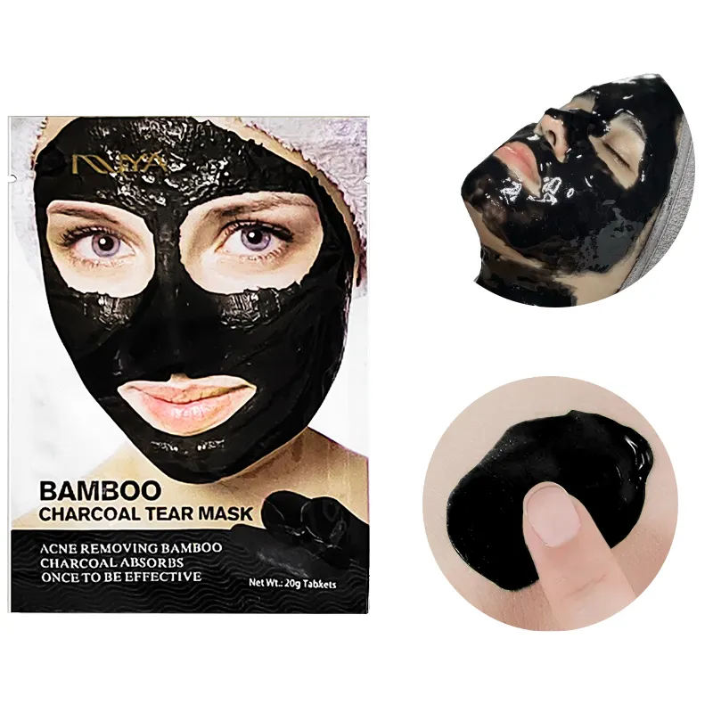 Private label Natrual Organic Black Head Bamboo Facial care Face and Nose Cleansing Peel off Black Mask For Blackhead Remover