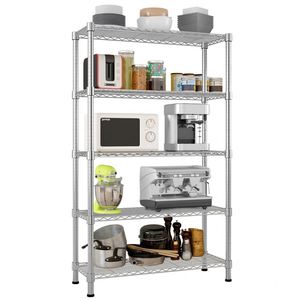 Étagère à 4 niveaux réglable en acier chromé Capacité de 200 lb Supports de rangement et étagères - Product Image 3