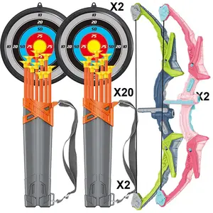 Kids Bow and Arrow Set Light Up Archery Toy Set with Suction Cup Arrows Target Indoor and Outdoor Toys