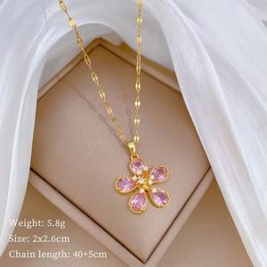Collar con Colgante de Flor y Cadena de Eslabones Chapado en Rodio con Lazo Rosa y Circonita, Ideal como Regalo para <span class=keywords><strong>Mi</strong></span> <span class=keywords><strong>Hija</strong></span> - Product Image 6