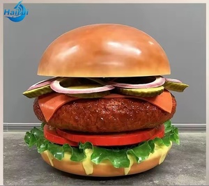 Escultura Moderna Artística Pintada a Mano de Fibra de Vidrio con Forma de Hamburguesa, Set de la <span class=keywords><strong>Sagrada</strong></span> <span class=keywords><strong>Familia</strong></span> al por Mayor, Letrero de Escaparate de Tamaño Real - Product Image 3