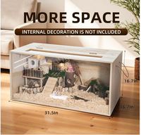 Cage à hamster personnalisée anti-mastication 32 pouces en bois pour petit animal, avec dessus ouvrable en acrylique, pour lapin, cochon d'Inde, hérisson