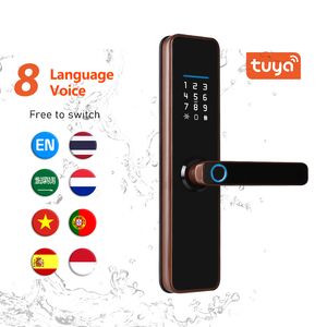 Serrure de porte intelligente numérique, personnalisée, plusieurs langues nationales, sécurité Tuya Wifi, empreinte digitale, 2022 - Product Image 1