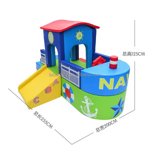 Equipo de juego suave para interiores de uso doméstico, <span class=keywords><strong>Barco</strong></span> <span class=keywords><strong>Pirata</strong></span>, espuma de escalada, patio de recreo de plástico de <span class=keywords><strong>madera</strong></span> con PISCINA DE BOLAS para centros de juego para niños - Product Image 3