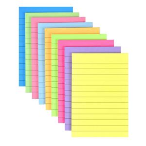 กระดาษโน้ตแบบมีเส้นขนาดใหญ่ 4x6 นิ้ว 9 สีสดใส แผ่นโน้ตแบบมีกาวในตัว สำหรับสำนักงานและโรงเรียน - Product Image 1