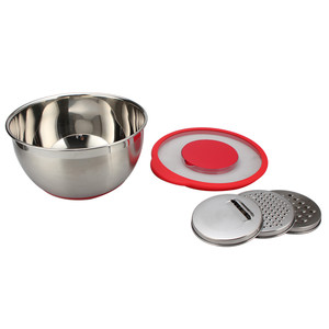 Airtight Transparent <b>Clear</b> <b>Lids</b> <b>With</b> 3pcs grater Premium Mixing Bowls - Product Image 4