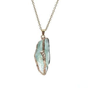 Pendentif Asymétrique en Cristal Naturel <span class=keywords><strong>Pierre</strong></span> Brute Galvanoplastie Doré Quartz Rose Accessoires de Bijoux à bricoler soi-même Pendentifs de Mode Charmes - Product Image 5