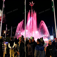 Air Mancur Menari Bercahaya RGB Dinamis dengan Ring Musik untuk Dekorasi Pemandangan Malam di Taman Kota dan Lapangan Tengah