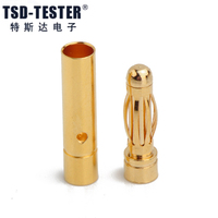 Pelat Emas 2Mm 4.0Mm Colokan Peluru Pisang Kuningan untuk Model RC Konektor Terminal Baterai