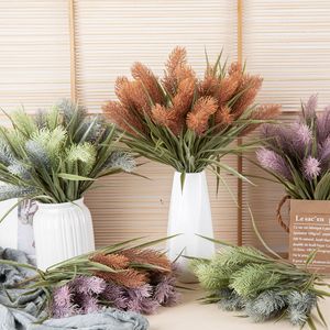 CallaFloral Ramo de Hierba Artificial Cola de Conejo Gris Verde Púrpura de Plástico para Decoración del Hogar y Arreglos de Boda - Product Image 1