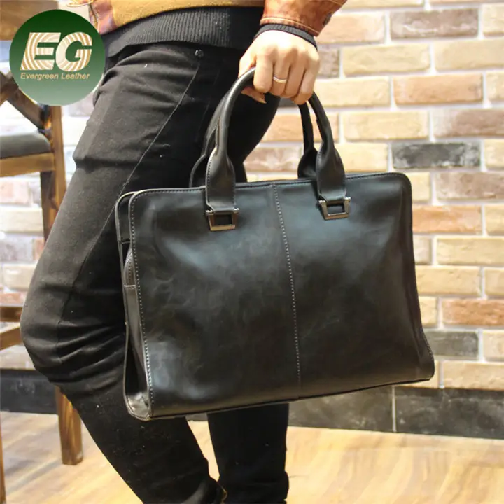 EG1005 Business Men's Travel Custom Leather Laptop Bag Briefcase Messenger Men Waterproof Satchel Laptop Case Bag