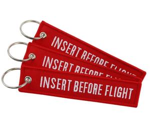 Aviation Pendant Embroidered Key Chain Red Insert Before Flight Key Chain Keychains for Woman - Product Image 4