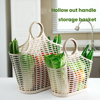 Groothandel draagbare PP plastic boodschappenmand, winkelmand, draagmand, handmand, opbergmand voor thuis en markt