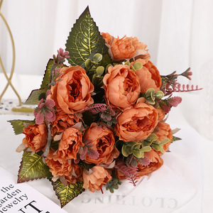 Ramo de Flores Artificiales de Seda Rosa <span class=keywords><strong>Rong</strong></span> <span class=keywords><strong>Hua</strong></span>, Hecho a Mano, para Decoración del Hogar, Bodas y Jardinería, Venta al Por Mayor de Fábrica - Product Image 4