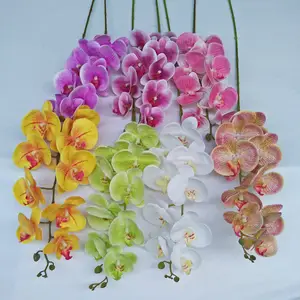V233 Impression 3D de haute qualité Fausse fleur de phalaenopsis simulée à 7/9 têtes Fleurs d'orchidées artificielles pour la décoration de mariage à la maison