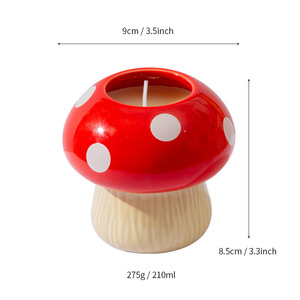 Porte-bougie en céramique rond vide pour bougie en forme de champignon, décoration d'intérieur, cadeau DF2652 - Product Image 2
