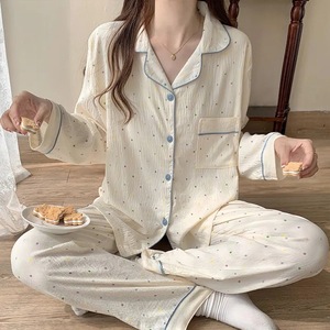 Kadın sahte ipek sonbahar uzun kollu hırka pijama seti zarif rahat hızlı kuru nefes eğlence ev konfor - Product Image 6