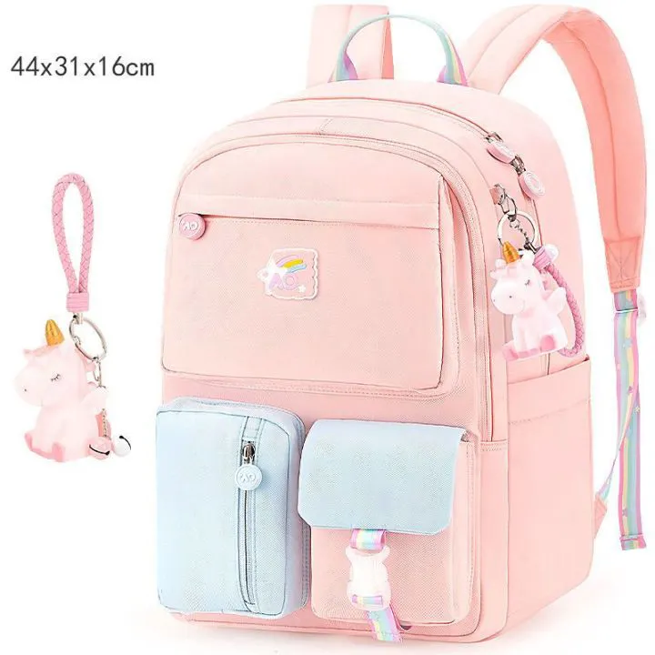 Cartoon students children backpack girls schoolbag lightweight 1-6 grade school bag