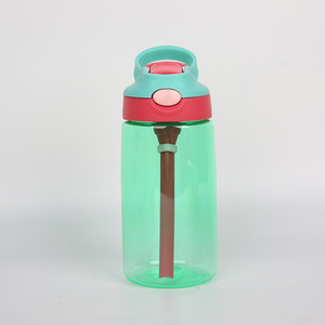 Wholesale Gifts Cute Children Summer Trending School Kids Plastic Water Bottle Plastic Drinkware with Straw