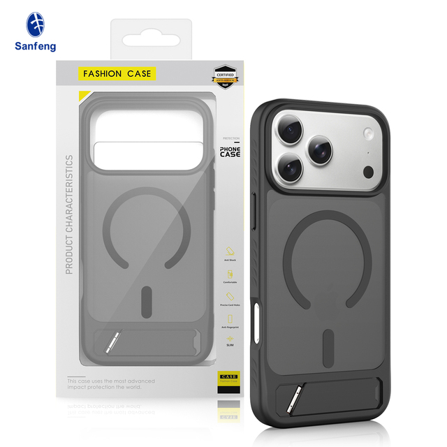 Custom Rugged Wireless Charging Magnetic Phone Case with Stand Skin-Feel Coque iPhone 18 17 Pro Max Shockproof Protective Cover