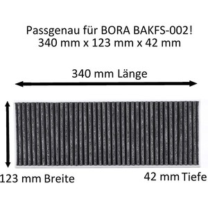 Filtre à charbon actif Bora 340x123x42mm pour la purification de l'air des hottes de cuisine Bora Basic - Product Image 2