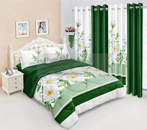 <strong>Comforter</strong> <strong>Set</strong> for king Size Bed Christmas Red Green <strong>Colors</strong> 8pcs Bedding <strong>Set</strong> with Curtains for Cold - Product Image 5