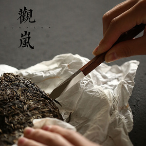 Cuchillo de Té Gu Lan de Ébano y Palisandro, Aguja de Té Hecha a Mano de Acero Inoxidable, Forma Plana, Accesorios Tradicionales para la Ceremonia del Té - Product Image 4
