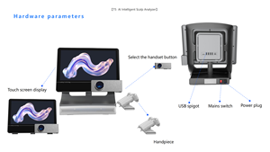 جهاز تحليل الشعر وفروة الرأس الذكي 3 في 1 مع تقنية الذكاء الاصطناعي T5، يدعم 8 لغات - Product Image 5