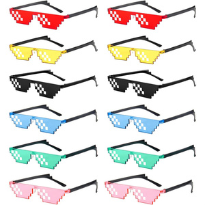 Nuevas gafas Thug Life, gafas de sol Pixel para fiesta, oferta con gafas, cristal de píxel de 8 bits, mosaico Multicolor, Gamer Photo Prop <span class=keywords><strong>Party</strong></span> - Product Image 1