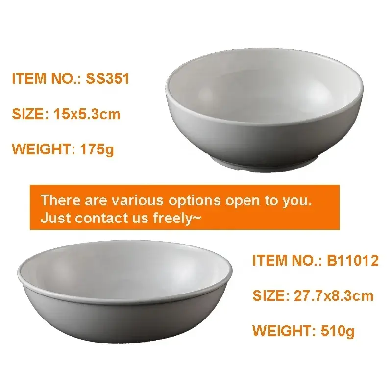 Japanisches weißes Restaurant Große Melamin Servier suppe Nudel Ramen Pasta Bowl Set