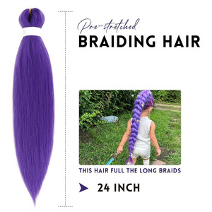 26 Inch Gradient Bi Color Pre Stretched <b>Braiding</b> Hair 90g Synthetic Dreadlock Machine Double Weft Extension - Product Image 5