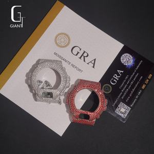 Caja de Reloj DW6900 con Incrustaciones de Diamantes Moissanite Color Granate, Bisel de Moda, Plata 925, VVS, Estilo Hip Hop para Hombre - Product Image 2