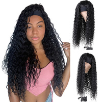 Peluca de cabello sintético para mujeres negras, 28 pulgadas, Afro rizado, uso diario, 230 gramos, diadema de hielo