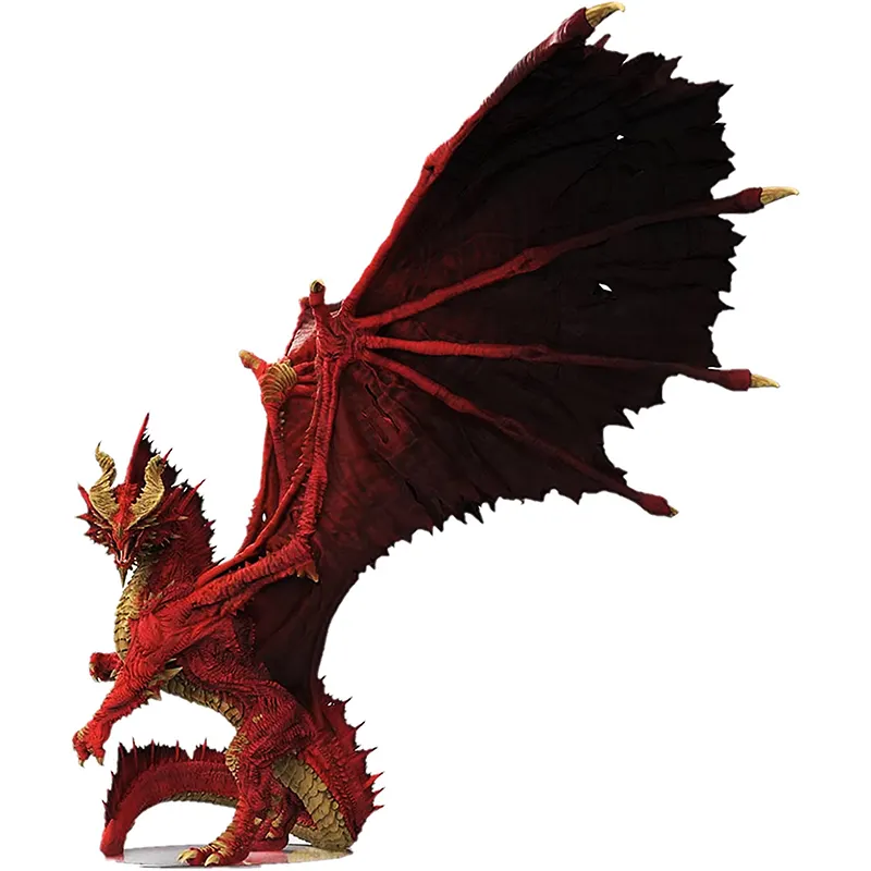 Wholesale Custom Home Collection Decor 3D Animal Miniature Model toy Ancient Poly Resin D&D Red Dragon Figurine