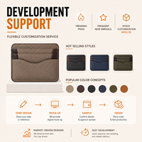 Cartera Minimalista Delgada de Cuero para Tarjetas, Ideal para Regalos Corporativos y Vendedores de Accesorios de Moda, con Detalle de Costura Fina, Logotipo Personalizado OEM