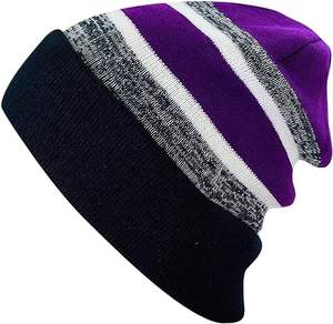 <span class=keywords><strong>Bonnet</strong></span> d'hiver en tricot à rayures avec <span class=keywords><strong>pompon</strong></span> personnalisé et manchette souple chapeau de ski brodé en 3D à pois personnage à carreaux pour les affaires de plage - Product Image 1