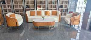 Muebles de Salón Modernos y Cómodos - Conjunto de Sofás Seccionales Tipo Chaise Longue para Sala de Estar, Salón de Uñas, Salón de Belleza, Área de Espera - Product Image 5