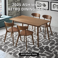 Table à manger classique moderne simple en bois de frêne massif, avec plateau en pierre de travertin, extensible, miroir, assemblée, mobilier de maison extensible