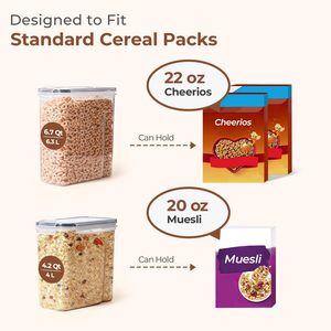 42 Pack Airtight BPA Free Dishwasher Safe Food Storage Containers Measuring Lids Plastic <b>Kitchen</b> Organization Cereal Flour Sugar - Product Image 2