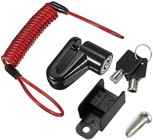 Anti-Theft Steel Wire Lock Group Suitable for E-Scooter disc Brake Lock Wheel, Storage Cabinet Lock with Prompt Rope