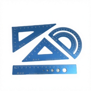 Schul-Zeichenset aus Metall: Mathematik-Zirkel-Set, Aluminiumlegierung, Dreieckslineal, Winkelmesser, Geometrie-Box, Mathematik-Set, Biegsames Lineal - Product Image 2