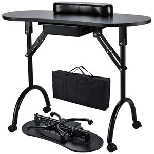 <span class=keywords><strong>Table</strong></span> de <span class=keywords><strong>Manucure</strong></span> Pliable Portable en Métal à Roulettes Grande Capacité Poste de Travail pour Ongles pour Salon de Beauté avec Sac de Transport à Fermeture Ouverte - Product Image 1
