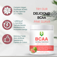 Premium Gefermenteerde Zonnebloem Bcaa Poeder Monnik Fruit Gezoete Roze Guave Smaak Voor Spierondersteunende Energie