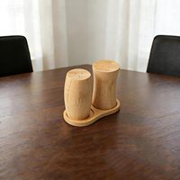 Ensemble de salières et poivrières en bambou, écologiques, durables, minimalistes, distributeurs d'épices élégants, vaisselle de cuisine, taille personnalisée SON TRA
