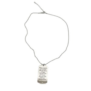 Stainless Steel Military <b>Dog</b> <b>Tag</b> <b>Necklace</b> With Engraved Quote 23.2+5cm Chain For Gift Business Wear - Product Image 4
