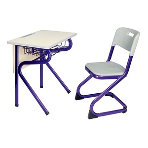 Ensemble table et chaise individuels pour étudiant, design moderne en métal et contreplaqué, pour salles de classe primaires et secondaires, Aoyasi PT-206E3 - Product Image 4